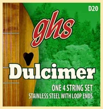GHS D20 Stainless Steel Loop End Dulcimer String Set; C Ionian Tuning