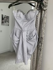 Lipsy Grey Silver Dress Size 6 Worn Once!!