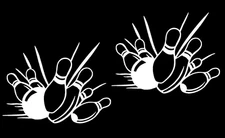 Bowling Strike White Vinyl Decal Car Truck Window Laptop Tablet Tumbler Notebook