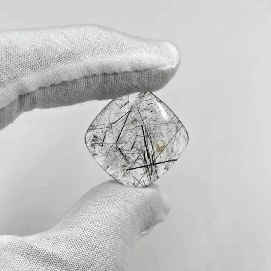 S A L E ! 35.90 CRT AAA 100% Natural Black Rutile Quartz Square Loose Gemstone - Image 4 of 4