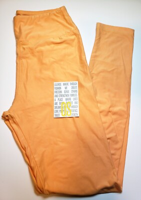 LuLaRoe OS Leggings Solid Cantaloupe Light Orange One Size (Fits Size 2-10)  NWT