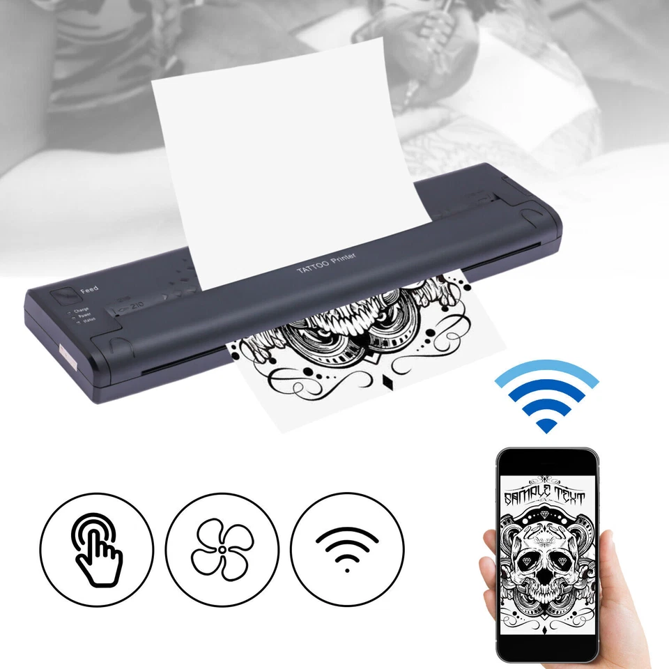 Wireless Tattoo Thermal Stencil Maker Tattoo Transfer Copier Printer Machine USB - Image 3 of 4