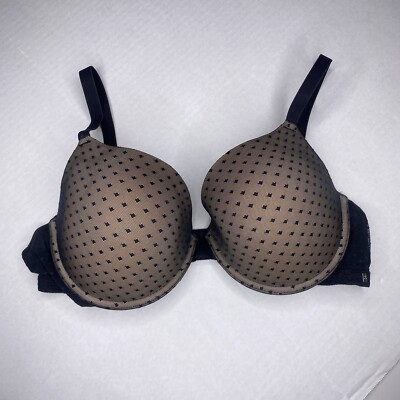 Scandale Paris Black Tan Lace Overlay Bra 40D Underwire Lined Style SCA14-2259