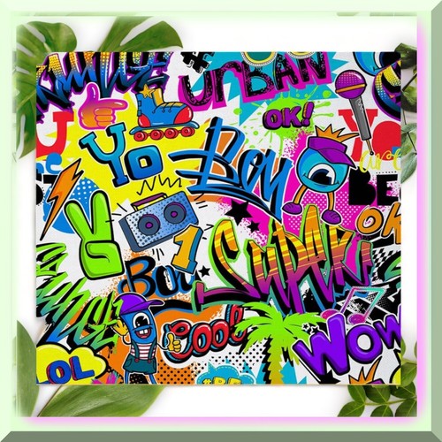 Graffiti Chic Polsterstoff: Hip Hop Street Culture Dez - Bild 2 von 7