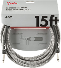 Fender  15' Professional Series White Tweed Instrument Cable 0990820066 - 15 f