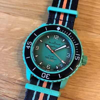Blancpain x Swatch GREEN ABYSS SO35G100 Diver Watch 2025 New