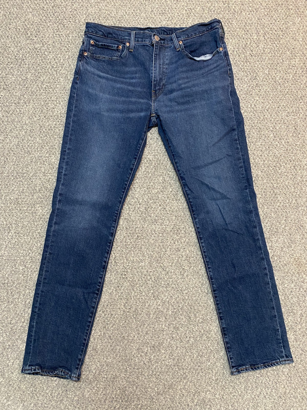 Levis 511 Premium Big E Jeans Blue Slim Straight Denim Mens 36 x 34