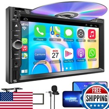 Double Din Car Stereo CD/DVD, CarPlay Android Auto, 7 inch HD Touchscreen