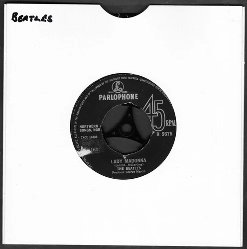 1968  The BEATLES 45 Lady Madonna/The Inner Light PARLOPHONE R 5675