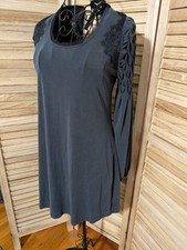 FREE PEOPLE Women's Tunic Dress Long Sleeve Back Tie Lace Accent | Size M