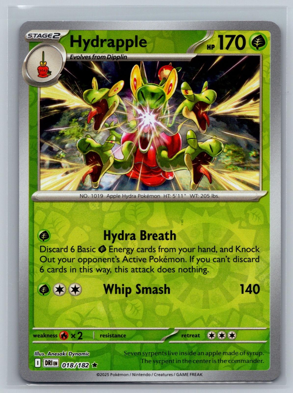 Hydrapple 018/182 Rare Destined Rivals Pokemon Card Holo Near Mint