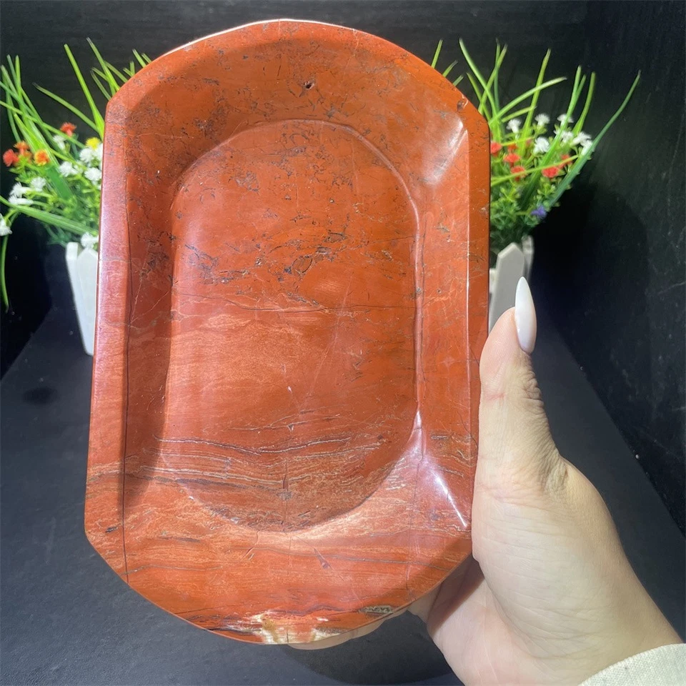 Placa de jaspe rojo Natura 2.LB 7.8" decoración cuarzo cristal energía Reiki mineral Foto 2 de 4