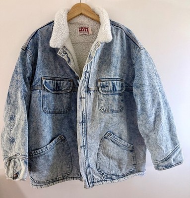Vintage Levis Ranch Coat Size XXL Denim With Sherpa Lining