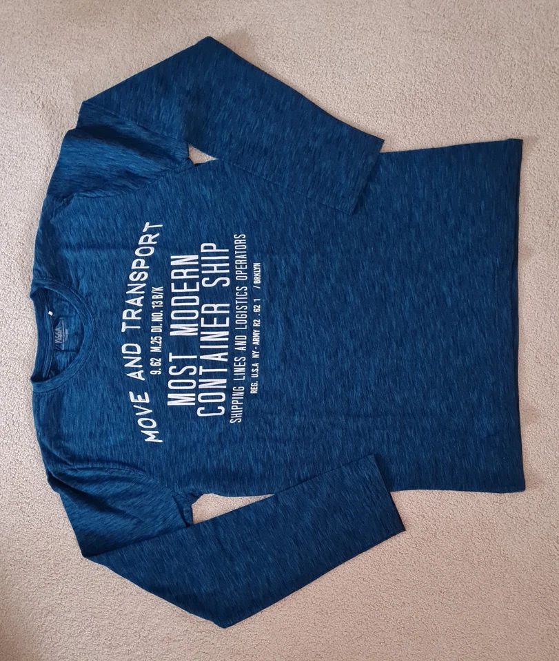 sehr schickes Langarmshirt für Jungen von YIGGA, Größe 158/164, petrol-meliert - Bild 1 von 1