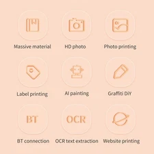 Mini BT Pocket Thermal Printer Portable Inkless Sticker Maker W/ Paper Roll H0F0