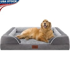 Orthopedic Dog Bed Large Non-Slip Waterproof Removable Cover Soft Foam Support