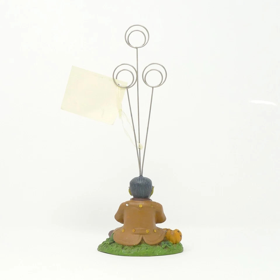 Halloween Frankenstein with Pumpkins 3 Photo Clip Picture Holder 10" Table Decor - Image 2 of 2