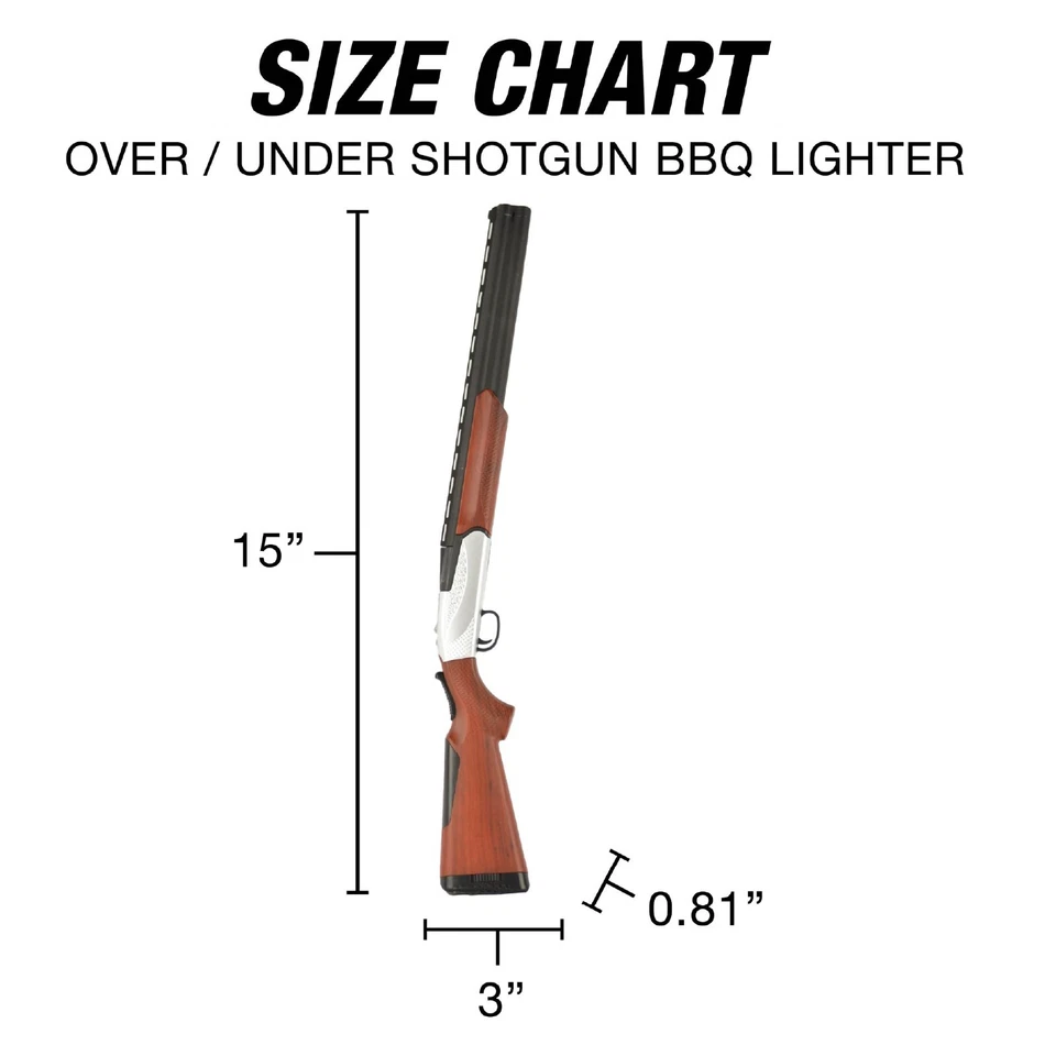 G.E.I. Over Under Shotgun BBQ Encendedor Multiusos Novedad Única Vela Clásica Foto 4 de 4