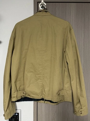 Polo Ralph Lauren Harrington Jacket Beige M Zip Front Plaid Lined Cotton Twill image 2