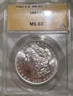 Fire Red Reverse Toned 1881-S $1 Morgan Silver Dollar Coin ANACS MS62 Nice Coin