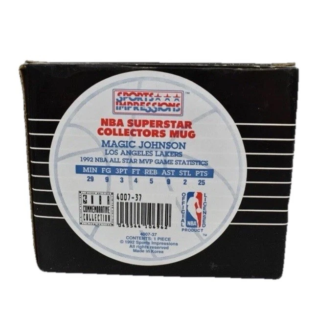  Taza de café de cerámica Magic Johnson Los Angeles Lakers NBA coleccionable auténtica  Foto 3 de 3