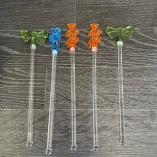 Disney Store Cocktail Swizzle Sticks X5 Pooh And Tigger Very Rare Christmas 