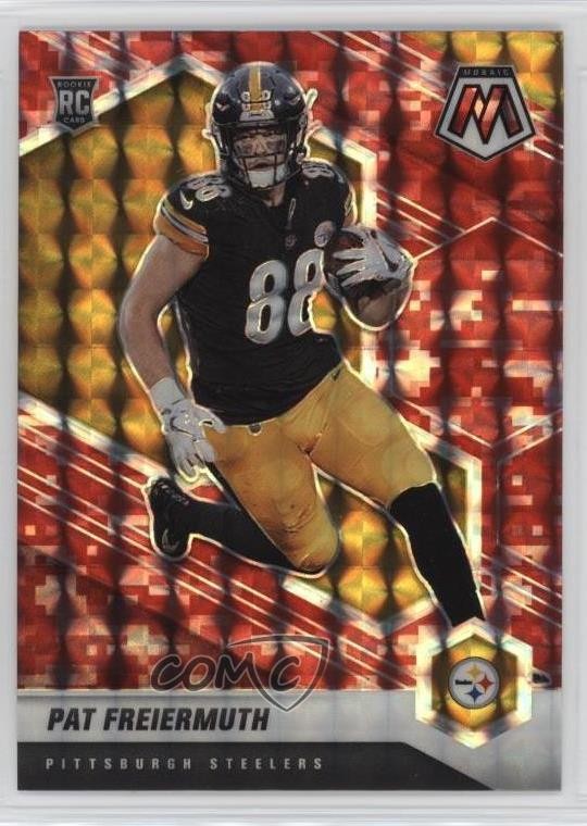 2021 Panini Mosaic Rookies Red Camo Mosaic Prizm Pat Freiermuth #332 0nr3