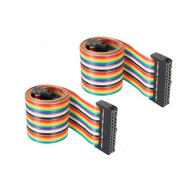 2Pack 26 Pins IDC Wire Flat Ribbon Cable 18.9 Inch 2.54cmm Pitch Type C