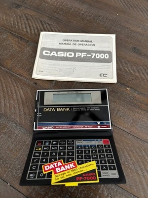 Casio PF-7000 Data Bank Calculator Computer Vintage pf7000 LK NW - Made in Japan