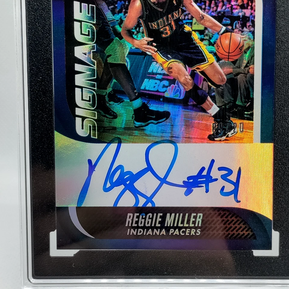 /20 Reggie Miller Auto SGC 8 10 2018-19 Hilos Señalización PREMIUM Autógrafo HOLO Foto 2 de 4