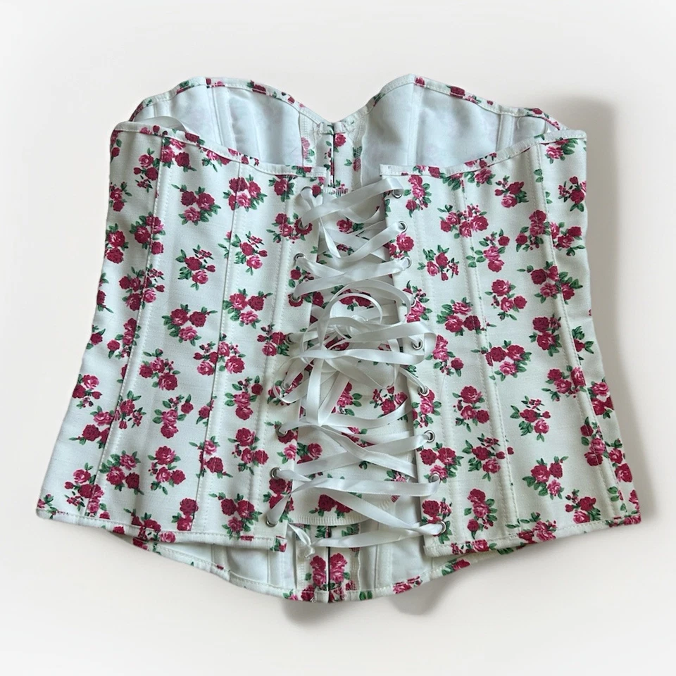 Top Corsé Floral Adore Me M Deshuesado Cottagecore Romántico Victoriano Foto 2 de 4