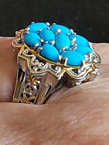 Michael Valitutti Gems en Vogue Dornröschen Türkis Ring Größe 9 Neu ohne Etikett - Bild 12 von 13
