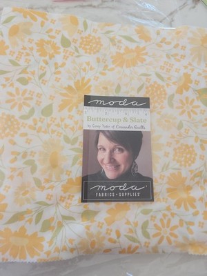 Moda Fabric, Buttercup And Slate 1 Layer Cake, 42 Ten-inch Squares Coret Yoder