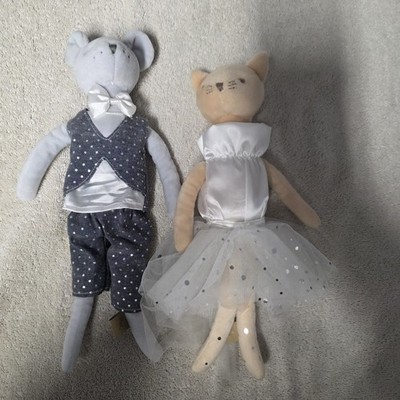 Debi Lilly Plush Max the Mouse and Poppy Cat Formal Couple 14'' 