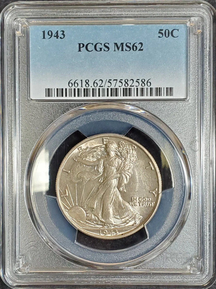 MS 62 Graded 1943 Year Liberty Walking Half Dollars (1916-1947