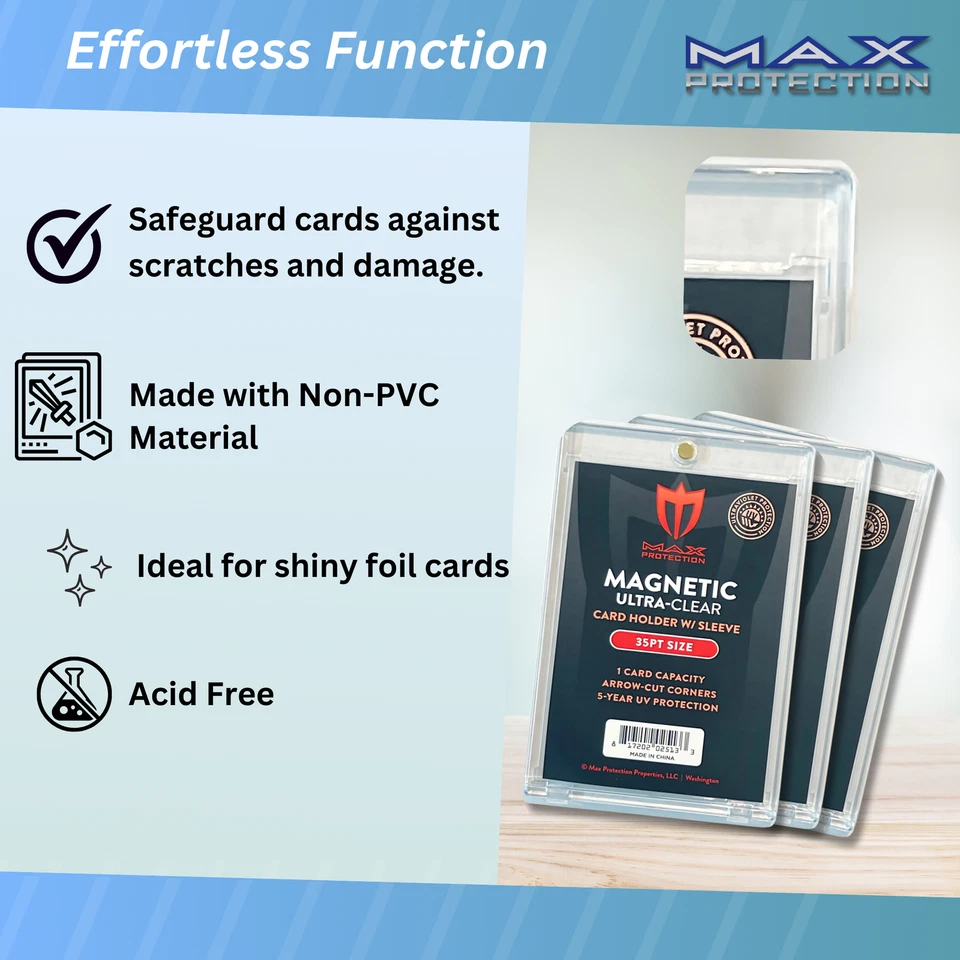 50ct Max Pro UV Ultra Clear Magnetic Card Holder 35pt for Sleeved Cards - Image 2 of 4