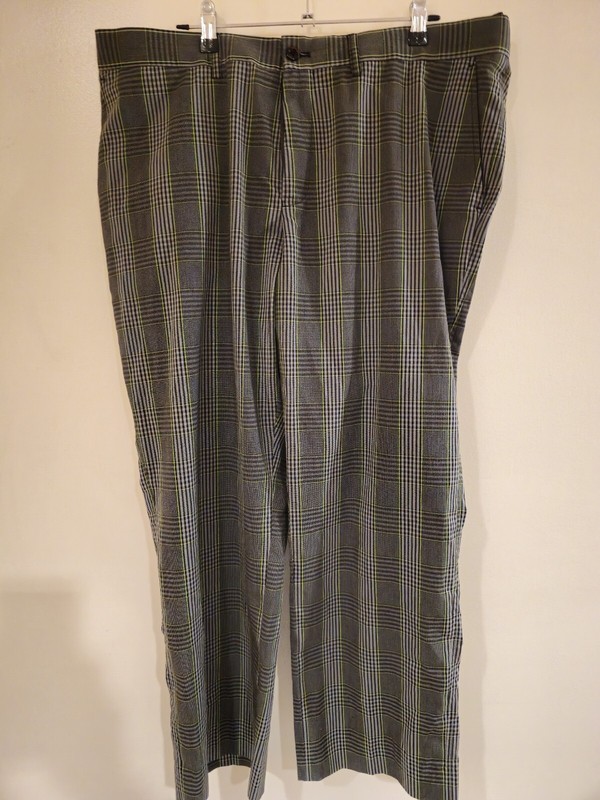 Dwyers & Co. Grey Check Lightweight Straight Chino Golf Pants Men's W38 32l Dwyers & Co. Grey Check Lightweight Straight Chino Golf Pants Men's W38 32l