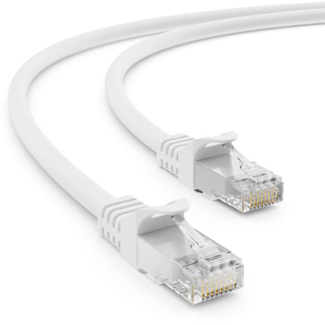 15m CAT 7 Patchkabel Netzwerkkabel RJ45 LAN DSL Netzwerk Ethernet Kabel Weiß