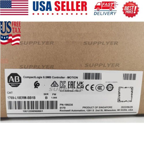 Sealed AB 1769-L18ERM-BB1B CompactLogix 0.5MB Controller Motion US Free Tax