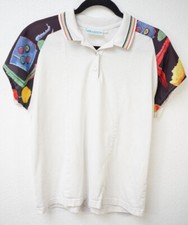 Vintage Lily  s of Beverly Hills Women  s White Polo Colorful Sleeves Size Large