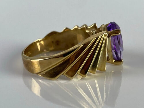 Amethyst 10K Gold Ring size 6 - Picture 3 of 10