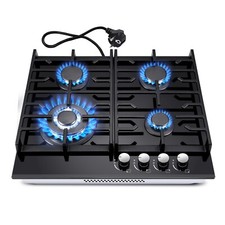 60cm table de cuisson gaz 4 feux noir verre encastrable gaz naturel propane 