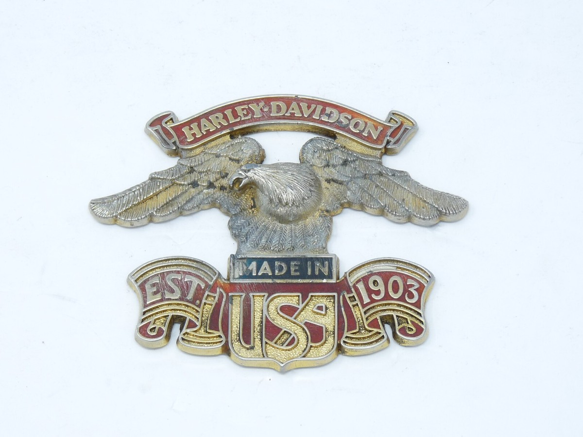 Harley-Davidson エンブレム USA製 1903年設立 VINTAGE HARLEY DAVIDSON LARGE MADE IN USA EST. 1903 EAGLE