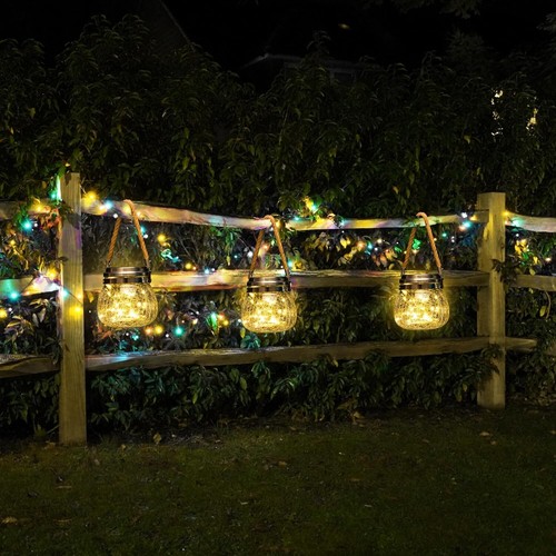 2 Pack Hanging Solar Lanterns Outdoor Waterproof Decorative Lights for Garden - Picture 7 of 24