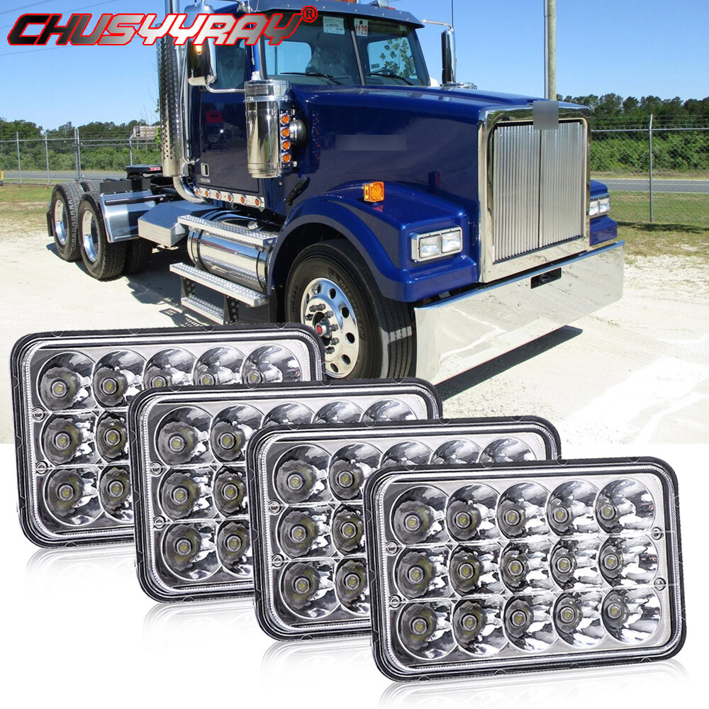 4PCS For Western Star 4900 Semi Truck 4x6" LED Headlights H4656/4651 HiLo Beam eBay