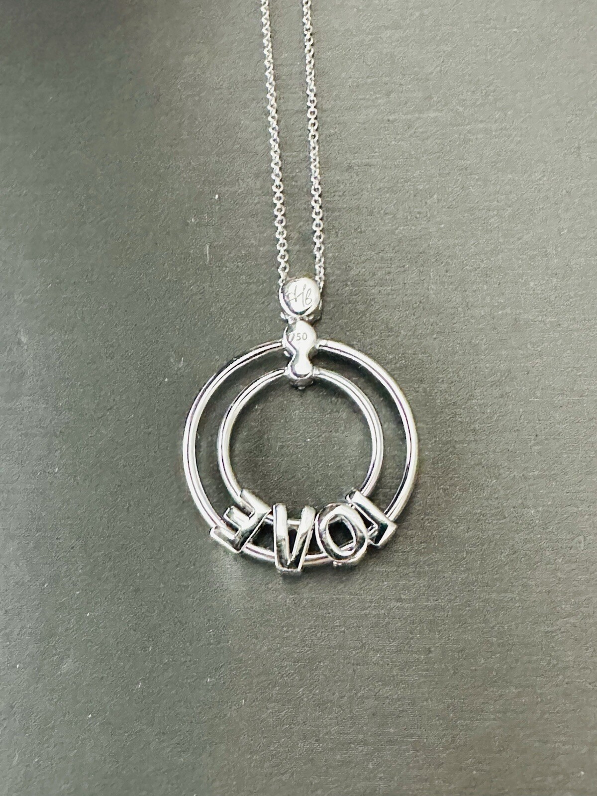 Hulchi Belluni 18k White Gold & Diamond LOVE Necklace ~ Stunning 😍 - Image 6