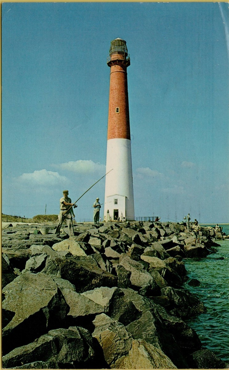 1973 Barnegat Lighthouse Light House Fishermen Long Beach Island