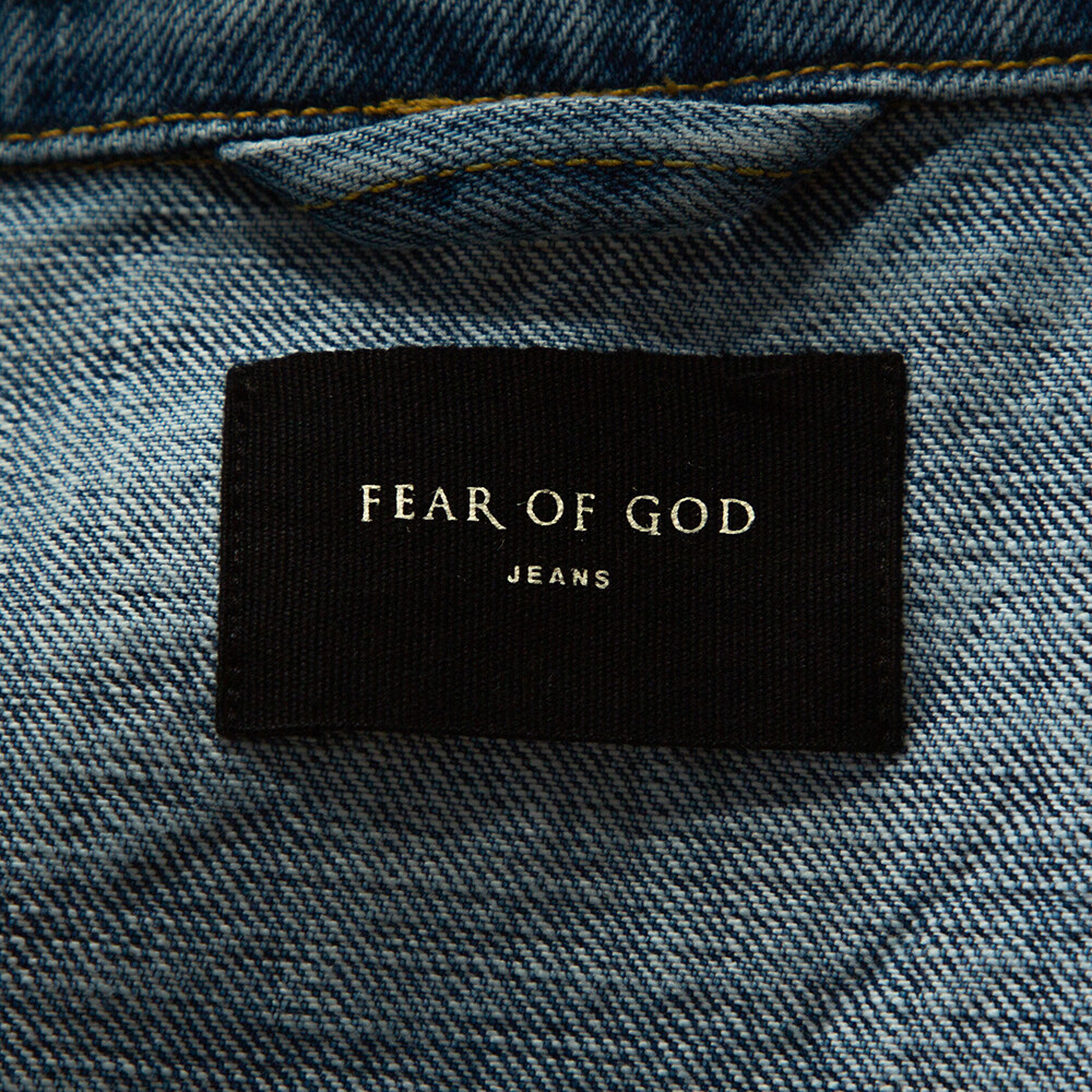 Fear Of God Fifth Collection Indigo Acid Wash Denim Trucker Fear Of God Fifth Collection Indigo Acid Wash Denim Trucker