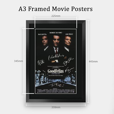 Goodfellas Movie Poster The Cast Signed 16 x 12 inch Framed Gift