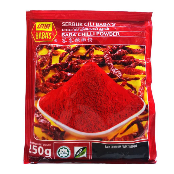 250G X 4 PAQUETES BABA’S chile en polvo Malasia Favor 250G (8,8 OZ) ENVÍO RÁPIDO